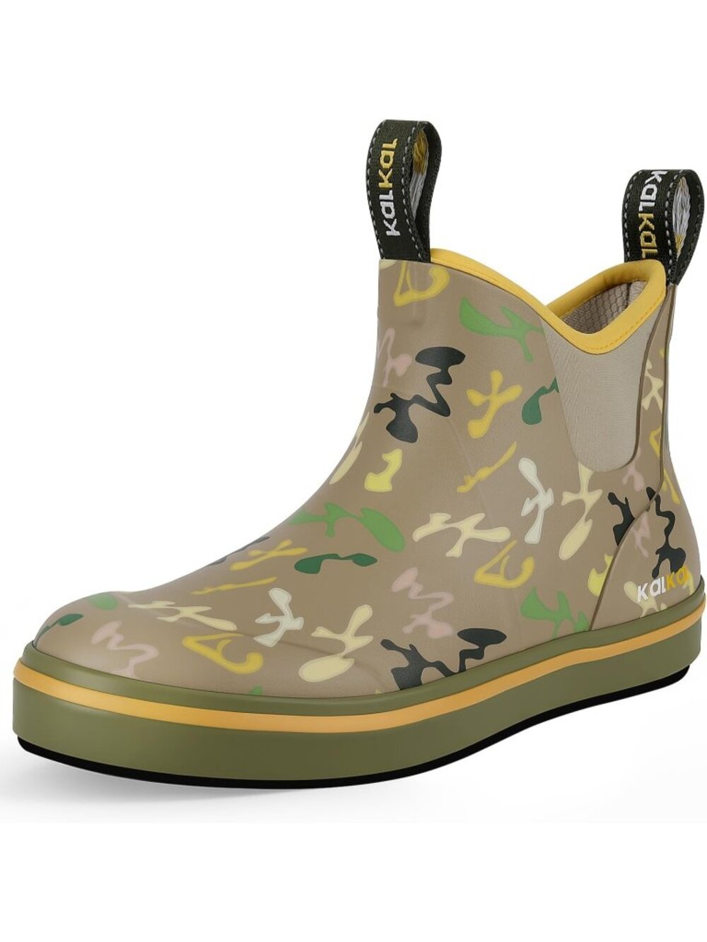 🆕Men's Earth Tone Deck Boots Anti-Slip Saltwater Fishing Rain Boots Waterproof